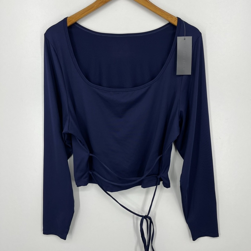 Savage x Fenty Long Sleeve Top Women's Size 3X Navy‎ Blue Round Neck New NWT